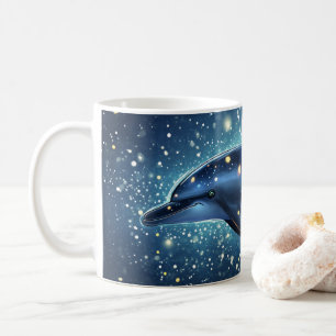 Caneca De Café Galáxia de Golfinhos" ou "cósmico".
