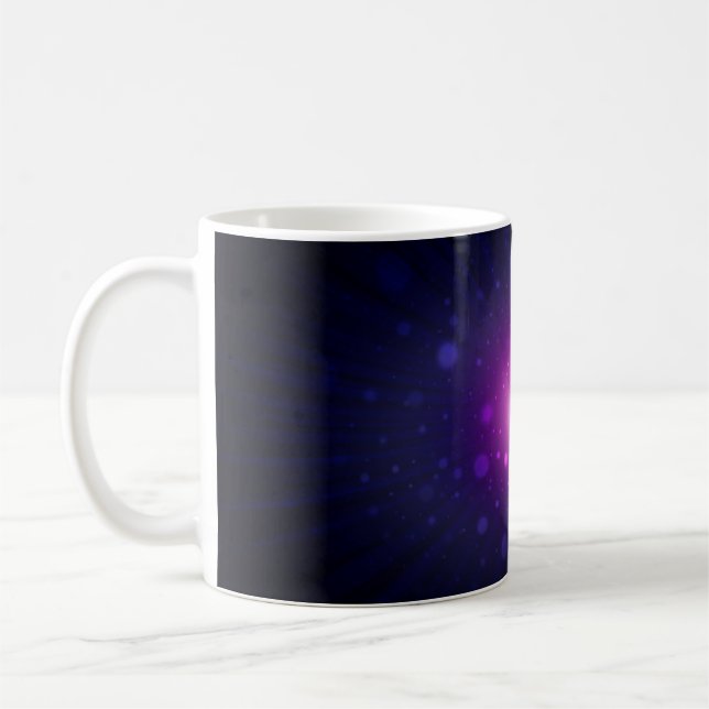Caneca De Café Galáxias do Espaço Roxo Azul Abstrato (Esquerda)