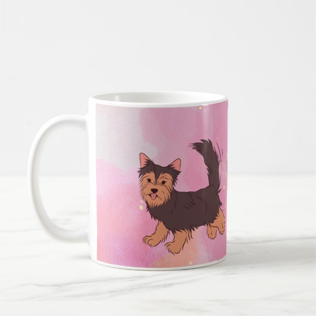 Caneca De Café Galaxy Pink Yorkie Mug (Esquerda)