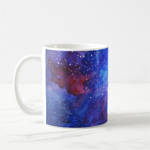 Caneca De Café Galaxy Watercolor Night Sky.