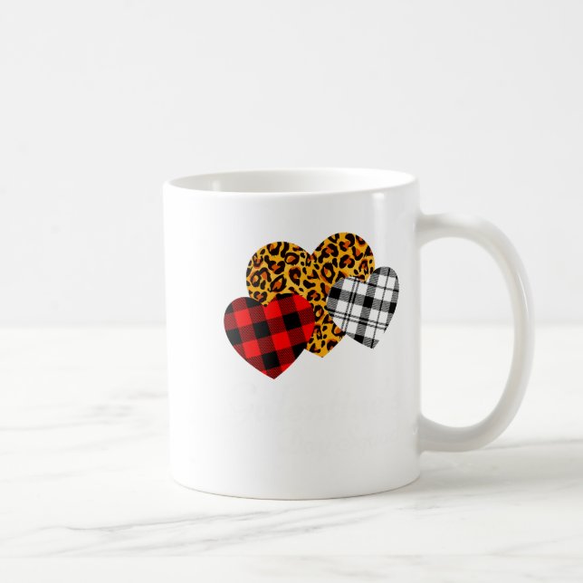 Caneca De Café Galentines Day Squad Valentines Hearts Love Leopar (Direita)