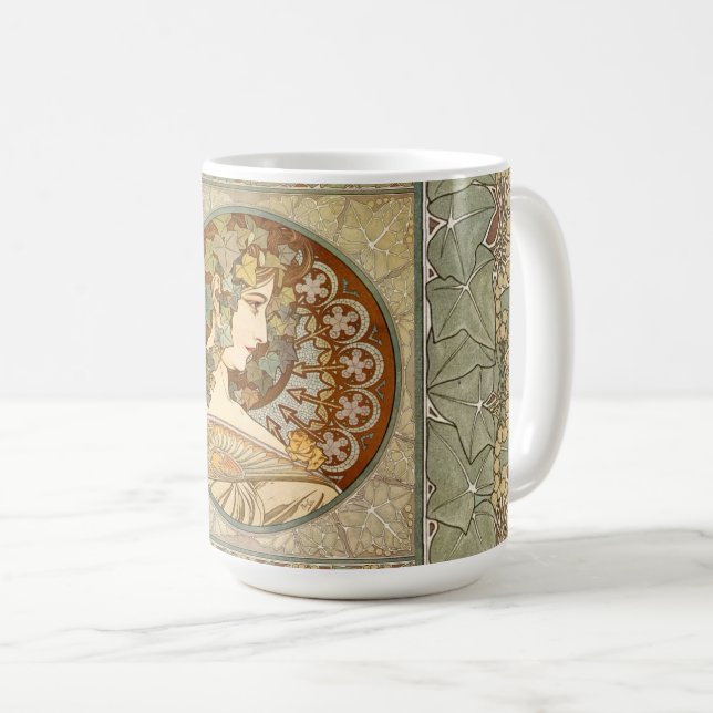 Caneca De Café Galeria Alphonse Mucha IvyHD (Frente Esquerda)