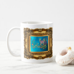 Caneca De Café Galeria cor-de-rosa & azul sem falhas quadro da