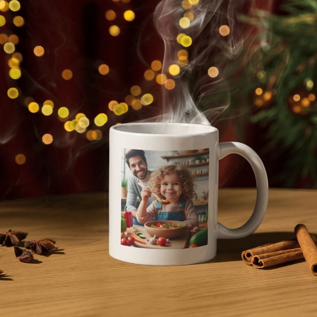 Caneca De Café Galeria Personalizada de Duas Imagens e Texto (Criador carregado)