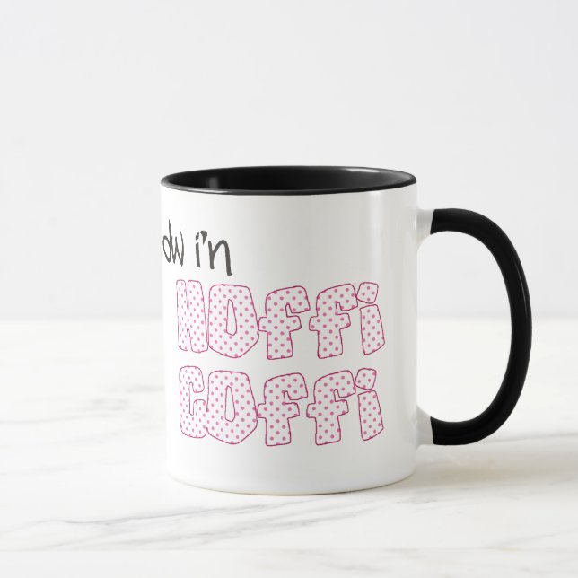 Caneca de Café Galês: Hoffi Coffi, Pontos Polka Ro (Direita)