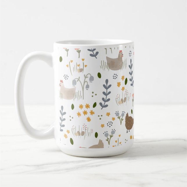 Caneca De Café Galinha Adolescente Farmácia Animal Bonito Floral (Esquerda)