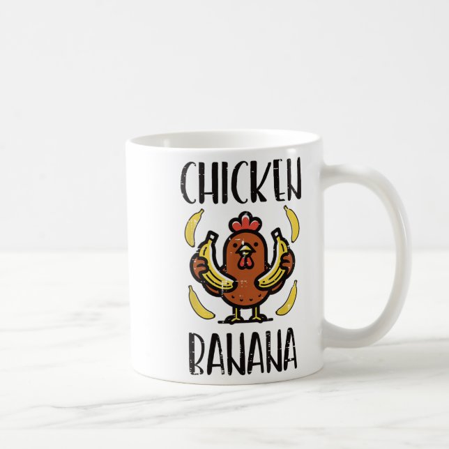 Caneca De Café Galinha Banana Bonita Fruta Canções Bonitas Crianç (Direita)
