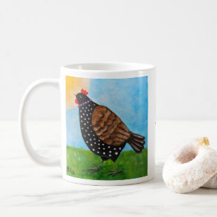 Caneca De Café Galinha com Colar Tomando Sol Personalizado 