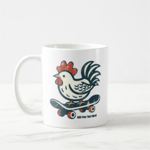 Caneca De Café Galinha de Fazenda de Skateboard Engraçado Persona