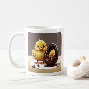 Caneca De Café Galinha e Pintinho páscoa