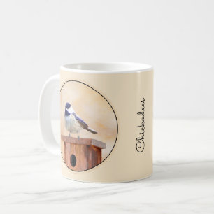 Caneca De Café Galinha em Birdhouse Pintura Original de Pássaros