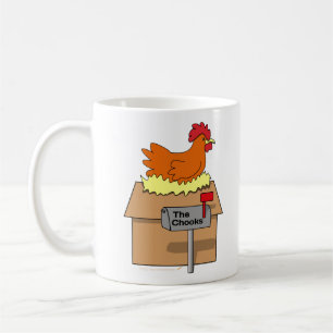 Caneca De Café Galinha engraçada da casa de Chook em desenhos