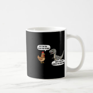Caneca De Café Galinha Engraçada Mítica e Pré-Histórica Vs Cartoo