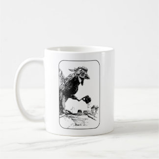 Caneca De Café Galinha Gigante caminhando pela cidade