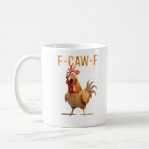 Caneca De Café Galinha Gritando Divertida F Caw F Humor