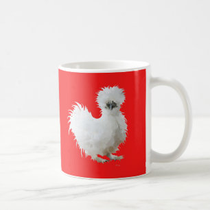 Caneca De Café Galinha Sedosa no Vermelho