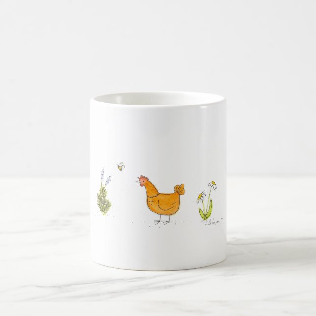 Caneca De Café Galinha vermelha no jardim (Centro)