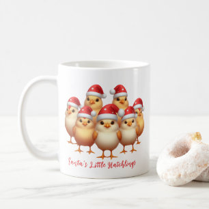 Caneca De Café Galinhas De Natal, Papais noeis Pequenos Chapéus