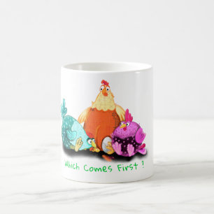 Caneca De Café Galinhas Engraçadas Esperando Ovo Para Atch - Tex