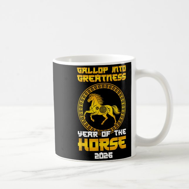 Caneca De Café Gallop Into Greatness Year Of The Horse 2026 New Y (Direita)