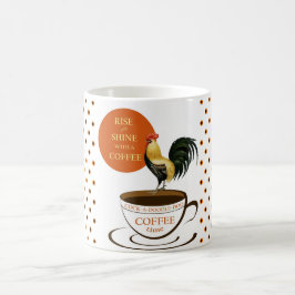 Caneca De Café Galo de Torre Laranja-Cor-de-Laranja Bolinhas Bran
