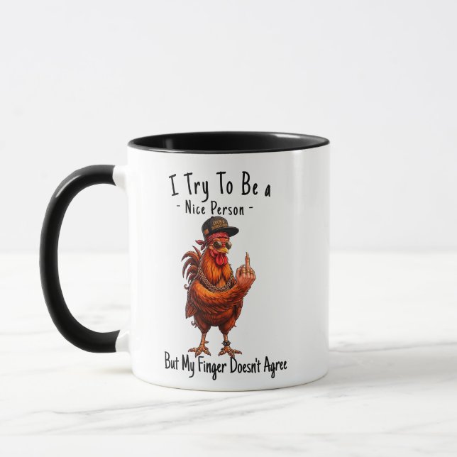 Caneca de Café Galo Engraçado - Boca Suja Sarcásti (Esquerda)