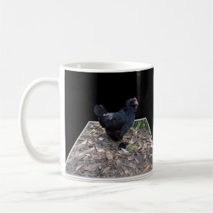 Caneca De Café Galo Fluffy Negro,