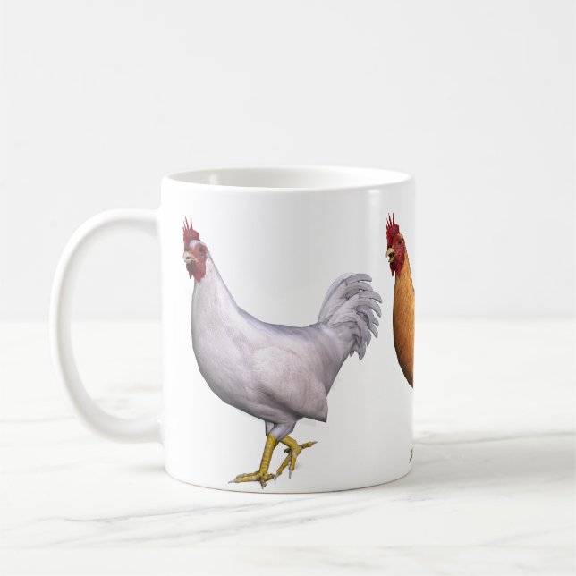 Caneca De Café Galo Laranja Branco E Preto (Esquerda)