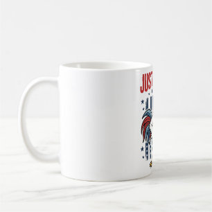Caneca De Café Galo Patriótico Fogos de Artifício Camisa Vintage
