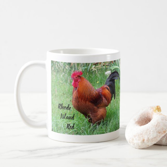 Caneca De Café Galo Rhode Island Red  (Com Donut)