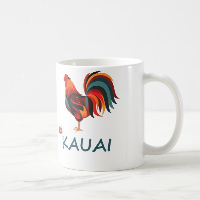 Caneca De Café Galo selvagem havaiano de Kauai (Direita)