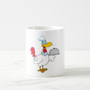 Caneca De Café Galo Servindo Comida