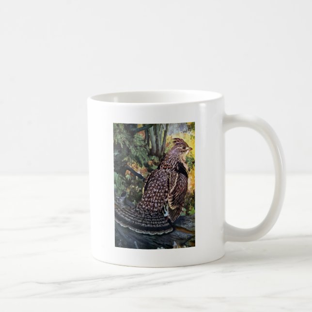 Caneca De Café Galo silvestre de Ruffed na floresta (Direita)