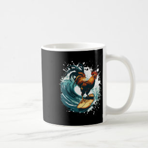 Caneca De Café Galo Surfando Esporte Animal Surfista