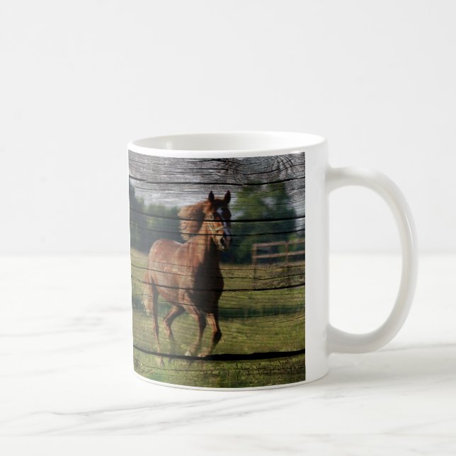 Caneca De Café Galopagem Galopante Cavalo Castanho (Direita)