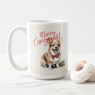 Caneca De Café Galsh Corgi Engraçado Cachorro de Natal