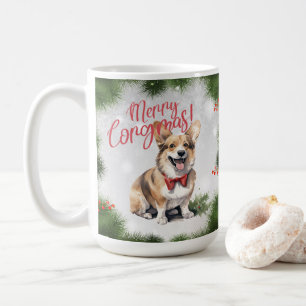 Caneca De Café Galsh Corgi Engraçado Cachorro de Natal
