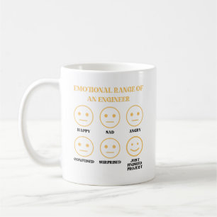 Caneca De Café Gama Emocional Engraçada De Um Engenheiro