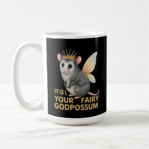 Caneca De Café gambá-fada Ocupa-cuta com Coroa e Asas