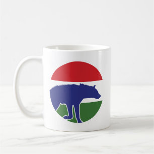Caneca De Café Gambia Hyena Gambian Bandeira Animal Nacional
