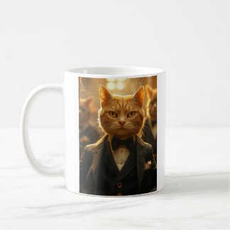 Caneca De Café Gambler de Gato Whimsical - Trabalho de arte de Fe