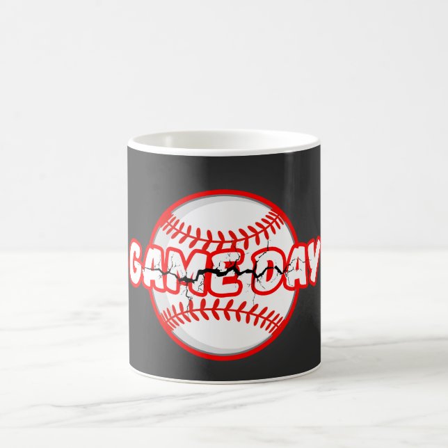 Caneca De Café Game Day Cracked Baseball Sports Graphic (Centro)