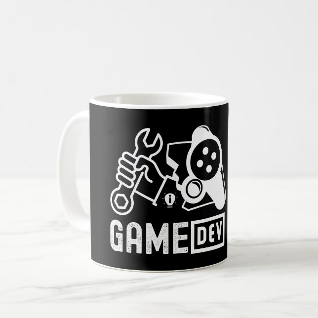 CANECA DE CAFÉ GAME DEV- GAME DEVELOPER PUN (Frente Esquerda)