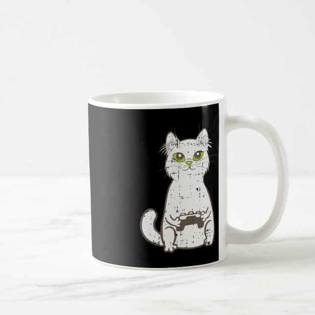 Caneca De Café Gamer Cat Video Game Controller Gaming Geek G (Direita)
