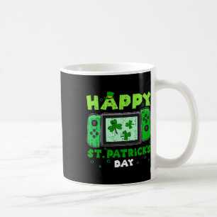 Caneca De Café Gamer de Dia de São Patrício Shamrock do Controlad