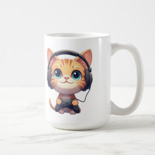 Caneca De Café Gamer de Gato Engraçado - Presente para Amantes de