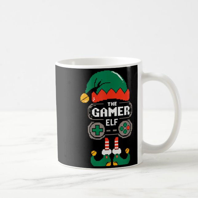 Caneca De Café Gamer Elf Matching Family Group Christmas Party Py (Direita)