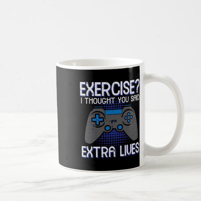 Caneca De Café Gamer Exercise Thought Extra Lives Funny Gaming Me (Direita)