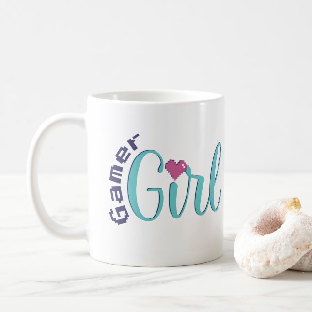 Caneca De Café Gamer Girl Coffee Mug - Cute Gaming Gift (Com Donut)