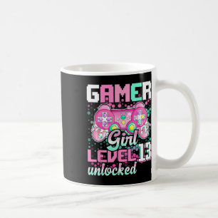 Caneca De Café Gamer Girl Level 13 Unlocked Video Game 13 Birth